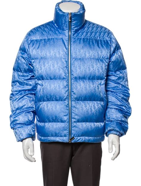 baby blue dior puffer jacket|dior leather jacket men.